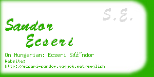 sandor ecseri business card